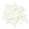10pcs 10pcs Bow Appliques Pearl Beaded DIY Patches Hair Accessories Ornament Beaded Design Satin Tulle Beaded Bow Patches