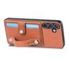 For Samsung Galaxy S25+ Case Carbon Fiber Texture Leather Phone Back Cover with Card Holder