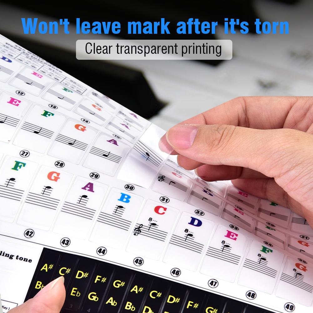 Piano Keys Sticker Set for Key Keyboards Removable for Beginners T21 M (Multicolor)