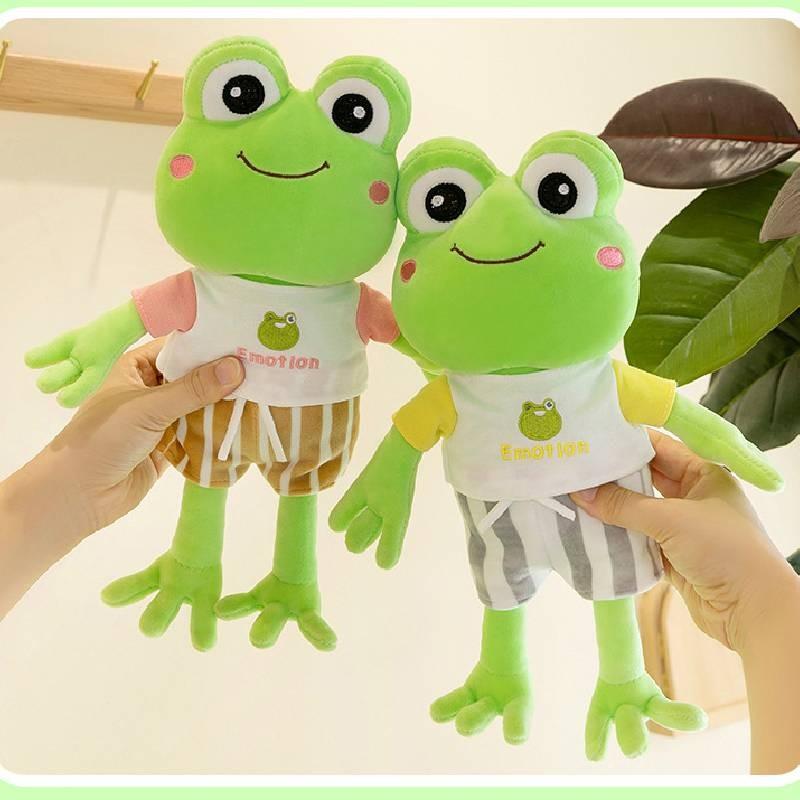 Adorable Green Frog Plush Toy Perfect For Cuddling With Soft Pp Cotton Filling