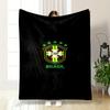 "Brazil CBF Logo with Green Stars" Patterned Flannel Blanket Perfect for the Bedroom Living Room, Sofa, or a Little Nap