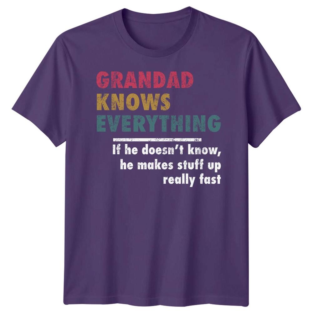 Unisex Grandad Knows Everything Funny Fathers Day Tshirt Tee Best Dad Ever Papafd