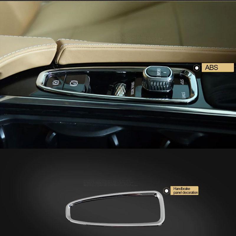 Center Console Car Armrest Gear Stall BrakeHand Frame Decoration Cover Trim Chrome NEW For Volvo XC90 XC60 S90 V90 V60 S60