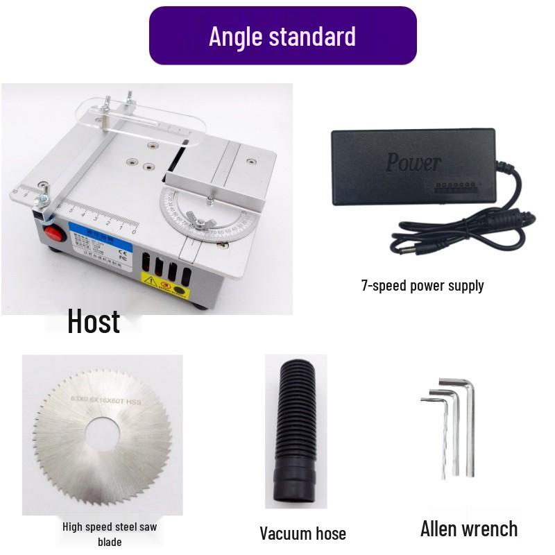 Compact Precision Table Saw for DIY Woodworking, Acrylic, and PCB Cutting with Multifunctional Lifting Capability.