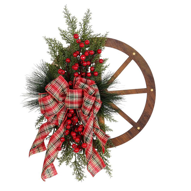 

Венок Подвеска Многоразовое Рождественское Украшение Имитация Венка Подвеска Легко Подвесить Дерево Праздничное Украшение Венок Пластик Ткань