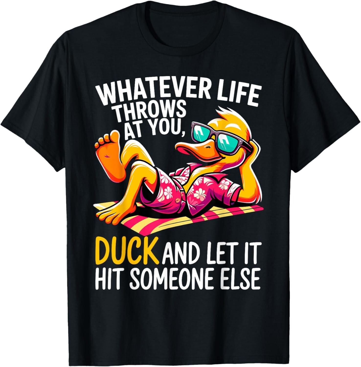 funny Graphic Duckie Tees Funny Duck Quote T-Shirt Mens Womens Tees Top 4XL