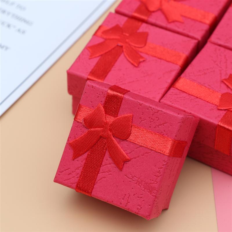 24 Stück Schmuckorganisatoren Aufbewahrung Geschenkboxen Für OhrRosa Paare Buch OhrGeschenk Aufbewahrungskoffer Vitrinen Armband Schleife