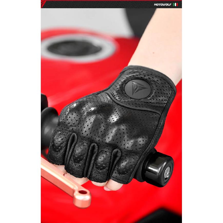 Motorcycle Fingerless Gloves Winter Summer Motocross Protective Gear Touch Screen Gloves  Leather Touchscreen Motocross Gloves