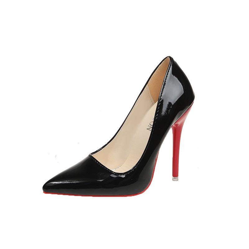 

Размер 36-43 Большой размер Женские черные туфли-лодочки с острым носком на высоком каблуке с красной подошвой - Весна 2024 Сексуальные туфли-стилет 43