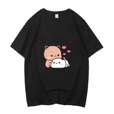Bubu Dudu Print T-Shirt Lustiges Anime Damen Rundhals Oberteil Grafik Comic Manga Unisex Sommerkleidung Damenkleidung