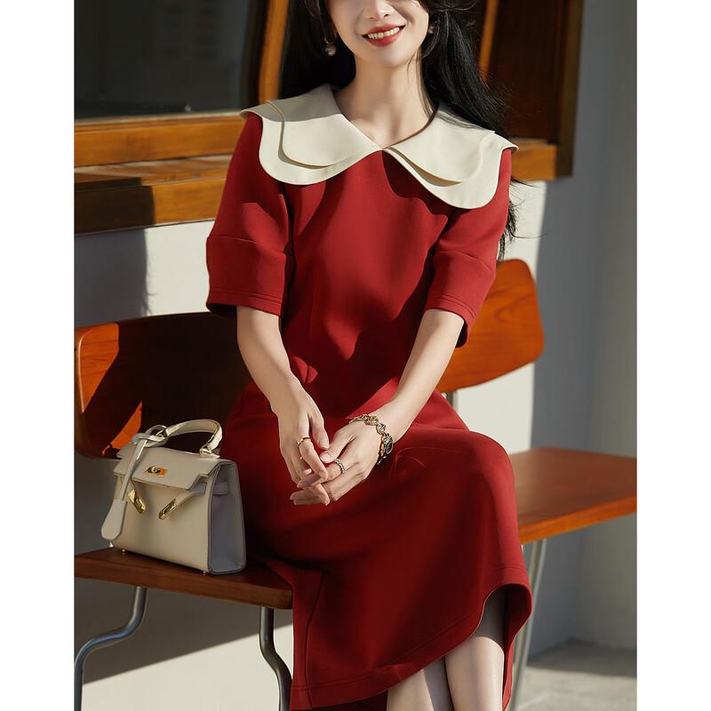 

Demana French Petal Collar Air Layer Dress S