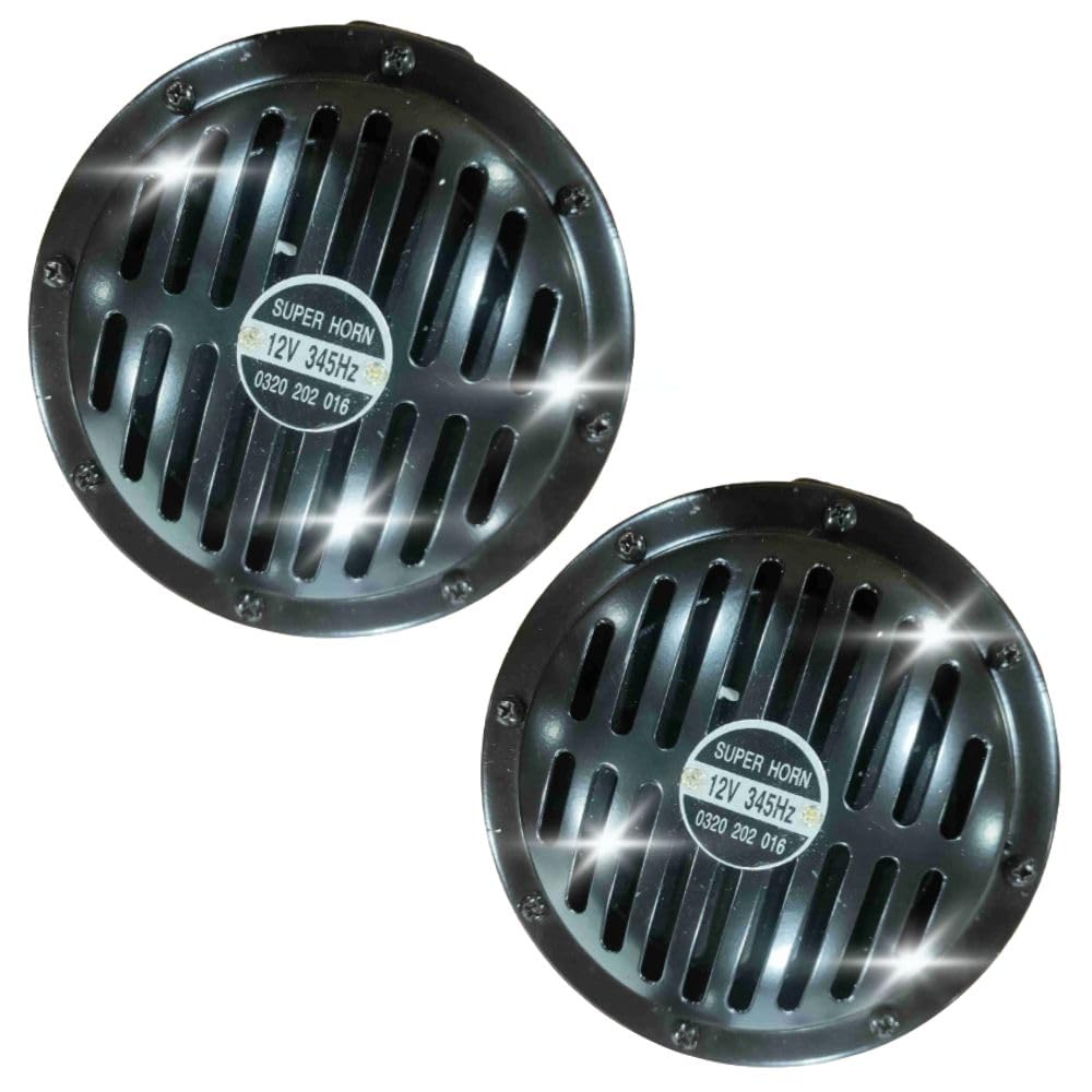 

MORASTYLE Mercedes Deep with Mounting Set of Black Stylish and Horn, 290Hz/345Hz, Compact, Stand-Alone, Bass, 12V, Bracket, 2, Matte, Heavy-Duty