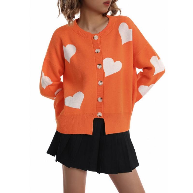 Women Loose Long Sleeve Single Breasted Knit Cardigan Sweater Outerwear