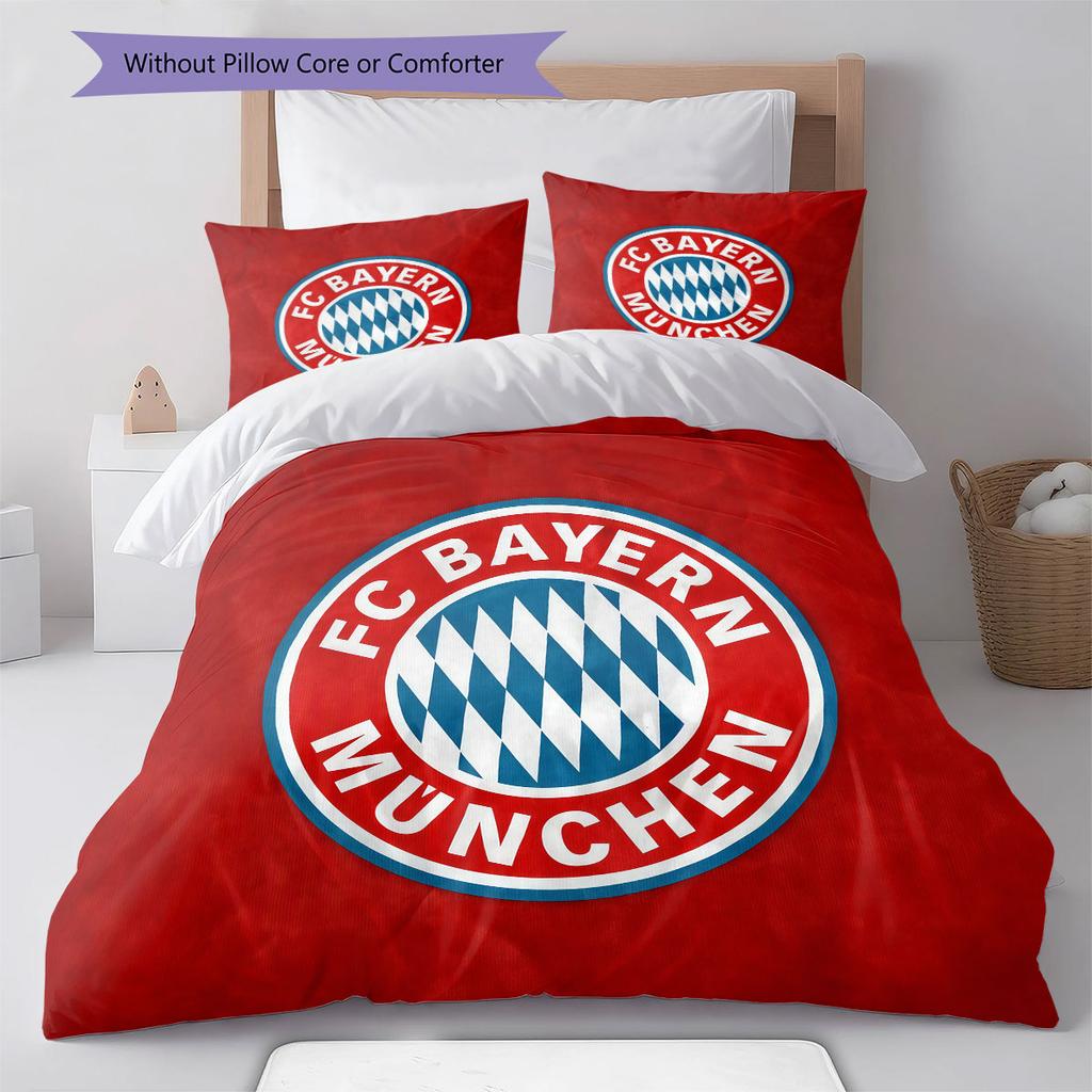 FC Bayern Munchen Pattern Bedding,Quilt Set Quilt Cover Pillowcase Home Birthday Gift(1 * duvet cover + 2 * pillowcase, without core)