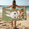 Cartoon Carrot Bunny Beach Towel Patterned Sunscreen And Windproof Suitable For Swimming Pool Camping Travel Blanket