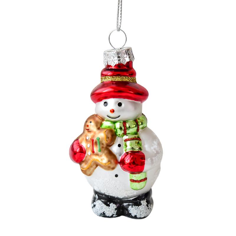 NUCHI Glass Christmas Ornaments: Santa, Snowman, Tree & Colored Balls Decorations
