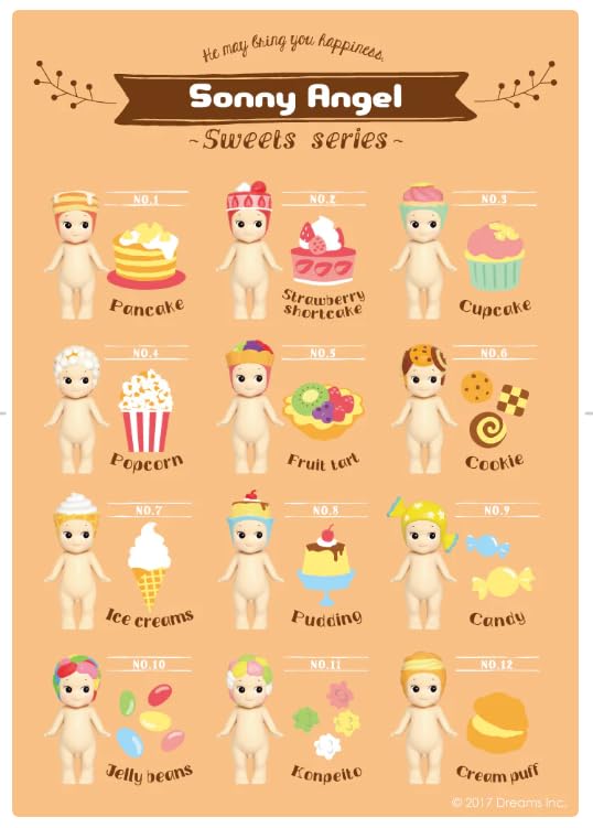 Sony Angel Sweets Set Original Mini Figures 1 Sealed Blind SAS65379 10-Piece - / Box, Multicolor,
