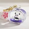 Panda Doll Keyring Cute TV Liquid Acrylic Key Chain Car Bag Accessories Pendant for Women Keychain Gift
