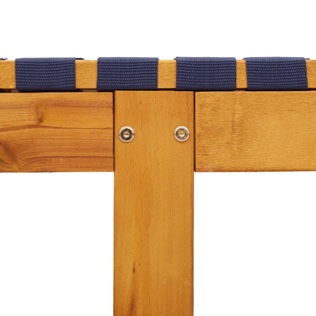 2 Piece Sun Lounger Set Dark Blue Solid Acacia Wood and Fabric