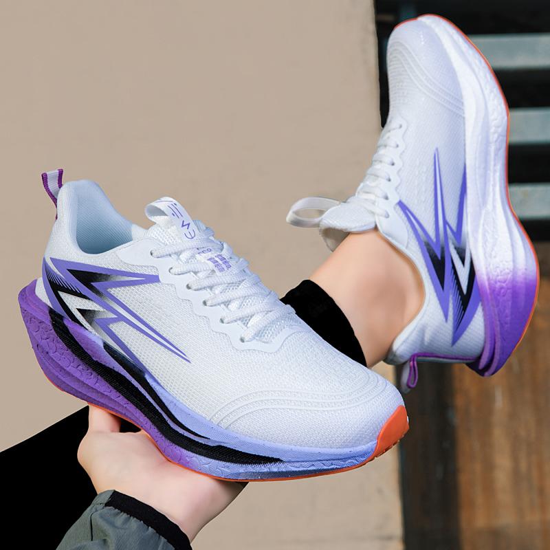 Professional Running Shoes Couple's Damping Sneakers Breathable Mesh Tennis Basketball Trainers Elastic Training Shoes