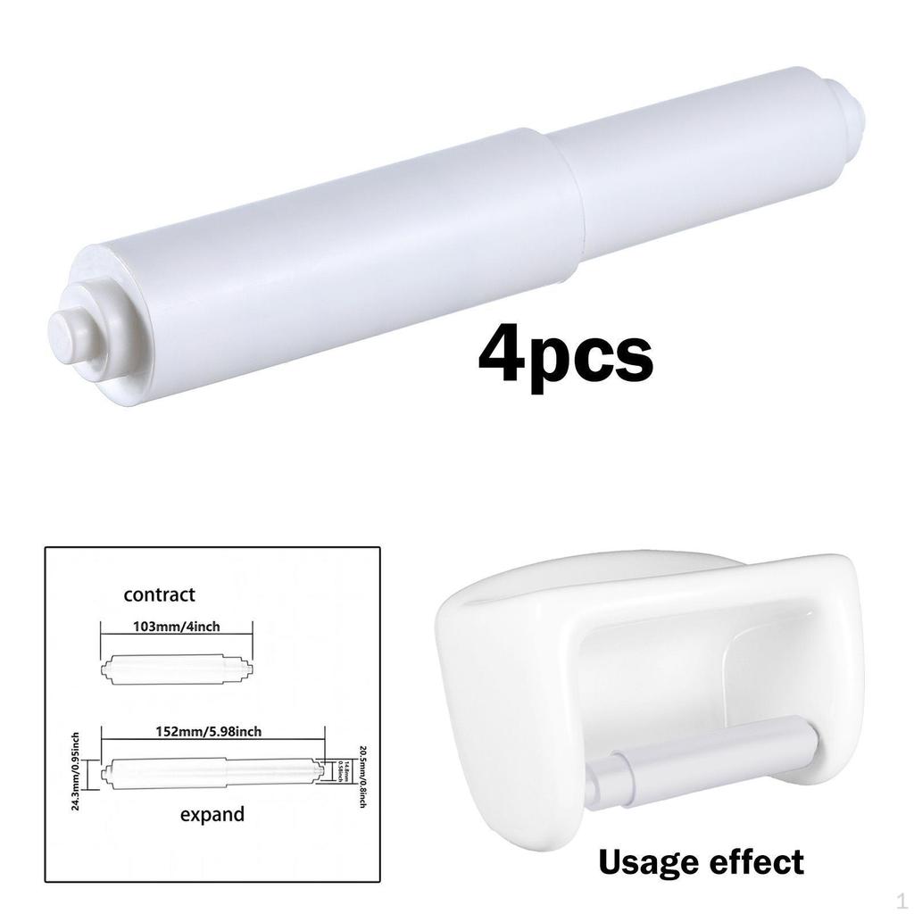 4 Pieces Toilet Paper Holder Replacement Rods, Spring Load Roller, Sturdy, Practical,Toilet