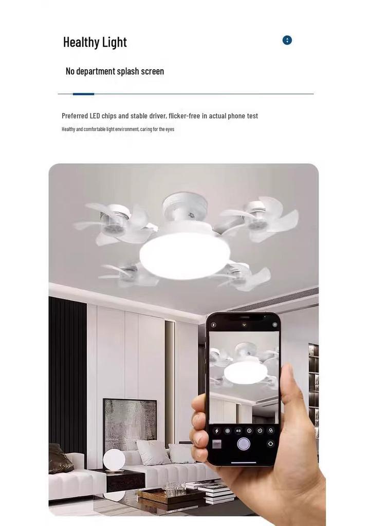 Nordic Smart Ceiling Fan with Silent Operation & Remote, Energy-Saving Eye Protection Light for Bedroom