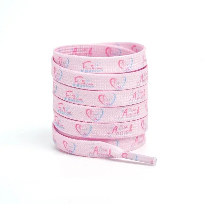 NEW Flat Pink Love Shoelace Personalized Valentine's Day Heart Shoelaces Rope Couples High Canva Sports Shoes Shoe Laces for AF1