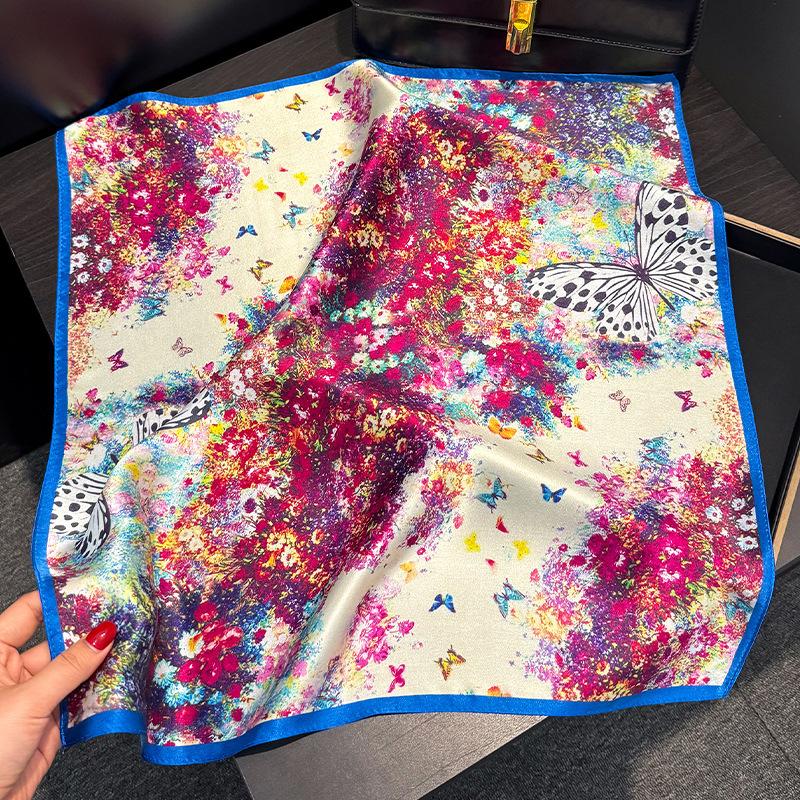 100% Natural Silk Scarf Women Luxury High Quality Headband Square Foulard Female Neckerchief Shawl Wraps Hijab Bandana Scarves