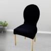 European Round Back Chair Cover Seat Dining Table And Chair Solid Color Simple Sitting Surface Universal Elastic Stool For All Seasons
