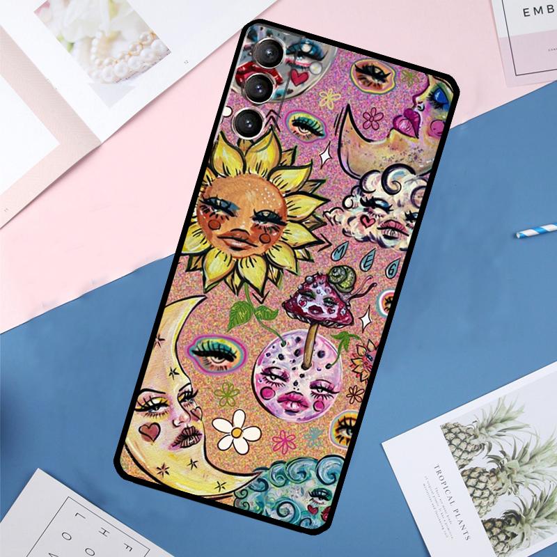 Indie Hippie Art Case For Samsung Galaxy S24 Ultra S21 S22 S23 S25 Ultra S9 S10 Plus S20 FE S25 FE Back Cover