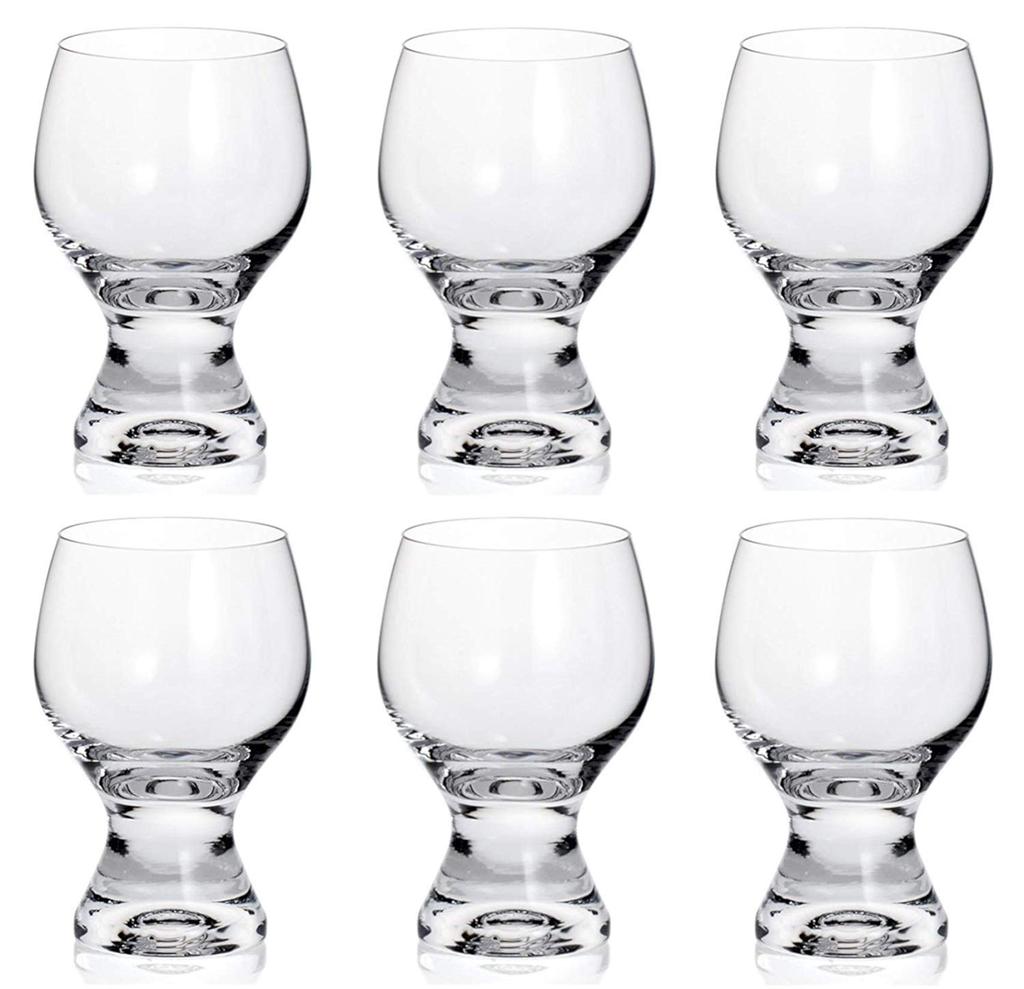 Böhmisches Glas Gina Glas Weingläser, 190ml, 6er Set, 40159-190-6, Spülmaschinenfest, Crystallex