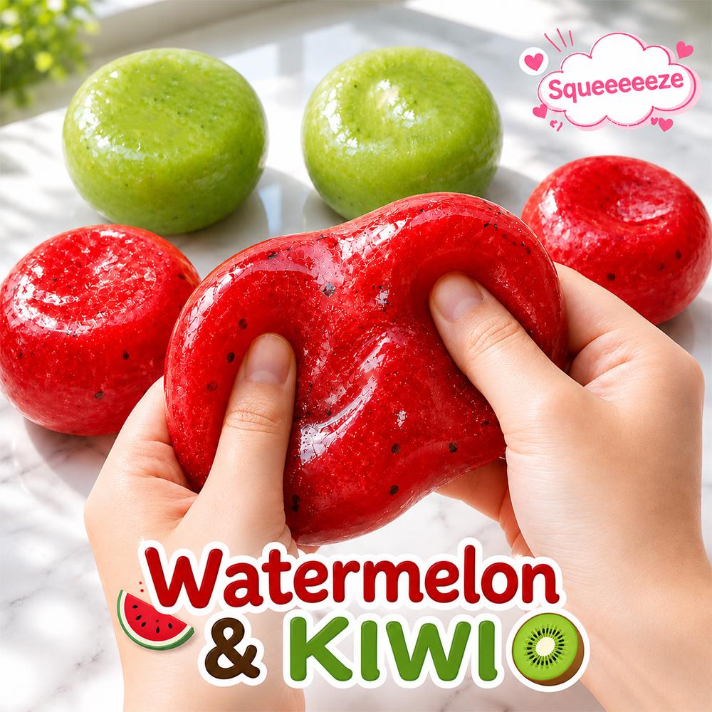 2027 Hot Sale Fruit Ice Sand Squishy Ball Handmade Watermelon/Kiwi/Potato Squeeze Toy, Helps Relieve Anxiety, Funny Adult Gift