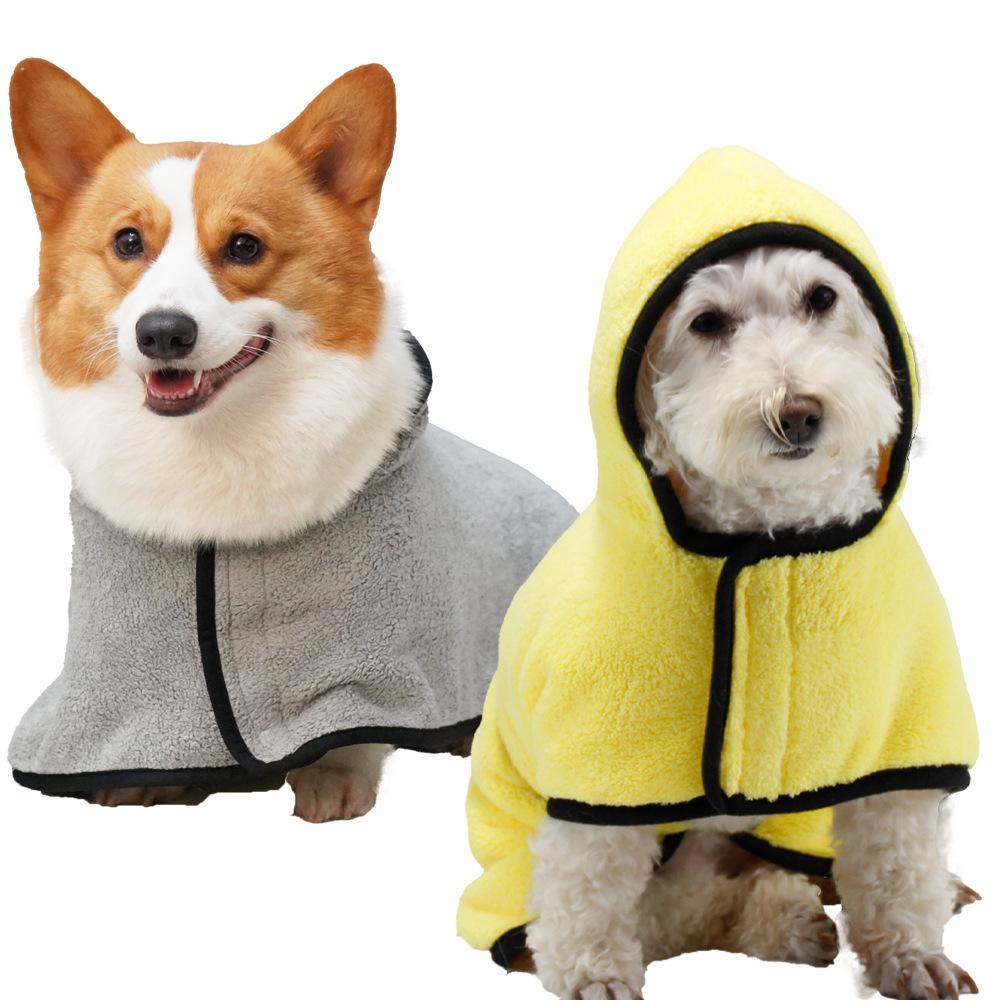 Pet Bathrobe Coral Fleece Size Dog Quick-drying Absorbent Dog Bathrobe Autumn and Winter Cape