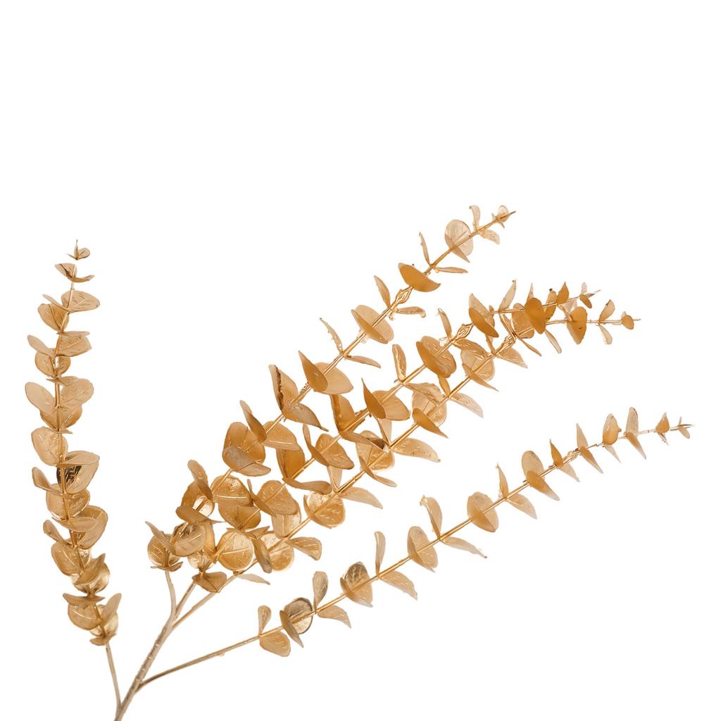 Gold Fan Leaf Simulated Flower Golden Color Plastic