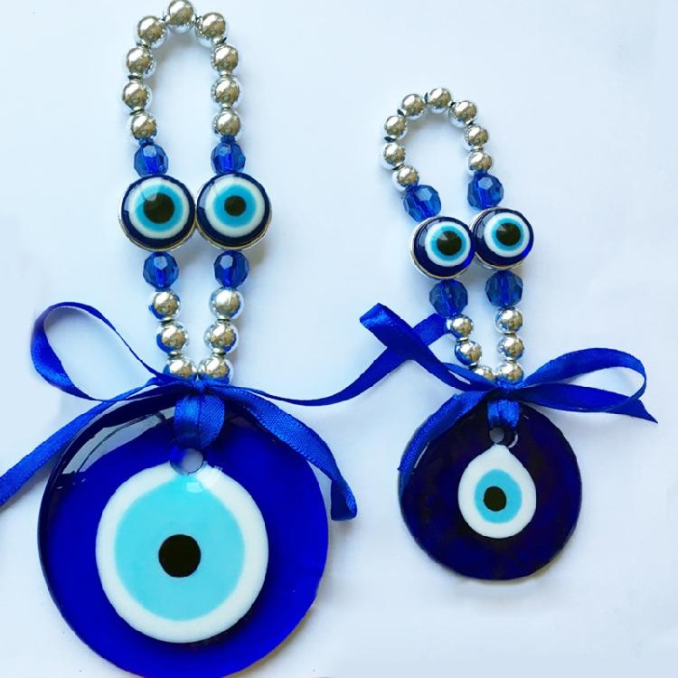 Blue for Evil Eye Crafts Wall Hanging Ornament Car Amulet Home for Protection De