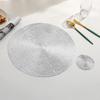 Simple solid color European PVC placemat coaster set Hotel insulation mat Creative round non-slip dining table mat decoration