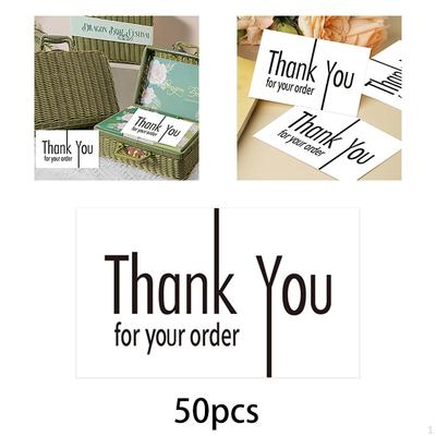 50Pcs Thank You for Your Order Cards,Greeting Cards Modern Customers Appreciate Package Inserts