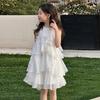 Girls' Shimmering Princess Sleeveless Ruffle Dress - 2026 Summer Holiday New Arrivals for Middle and Older Children