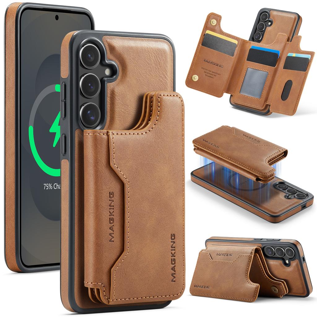 MAGKING K3 Serie Für Samsung Galaxy S25+ Hülle Kompatibel mit MagSafe Wallet PC+TPU+PU Handyhülle
