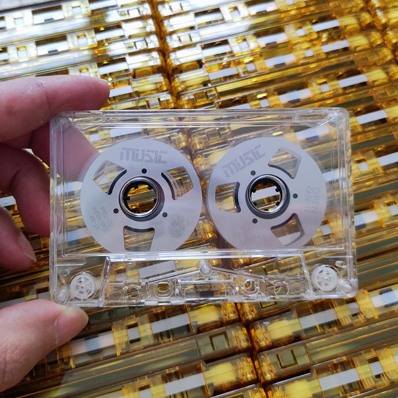 

Двухсторонняя металлическая кассета с маленьким отверстием, ретро-пустая аудиокассета, катушечные кассеты ручной работы