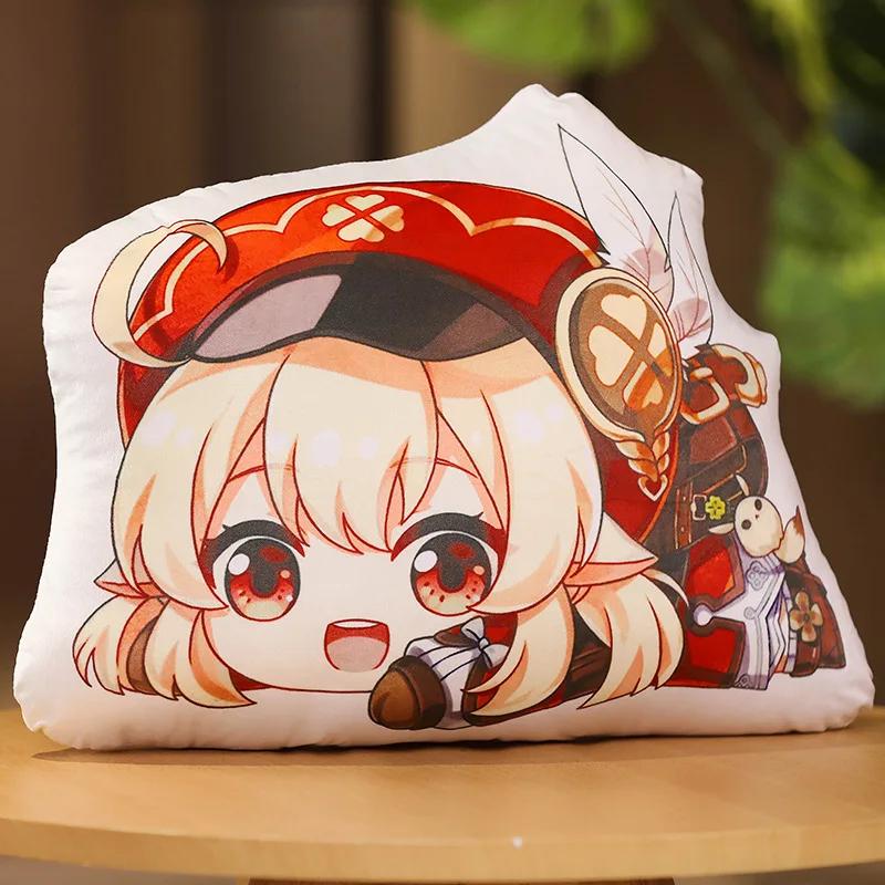 Genshin Impact Plush Pillow Anime Plushie Sofa Cushion Paimon Amber Lumine Keqing Klee Barbara Cartoon Stuffed Toy Birthday Gift