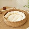 All-Season Straw & Vine Cat Bed: Summer Cool Scratch Nest & Pet House