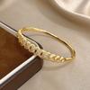 Luxury Sparkling Zircon Gold Plated Bracelet for Women Minimalist Hollow Geometry Round Bangle Bracelet Party Jewelry Gift
