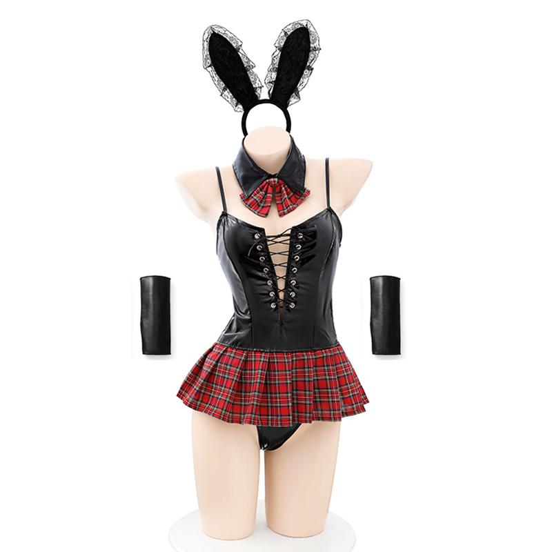 Sexy Bunny Girl Cosplay Kostýmy Ženy Vyprázdnění Erotické prádlo Set Anime Králík Noční klub Role Play Outfity Sex Porno Uniforma