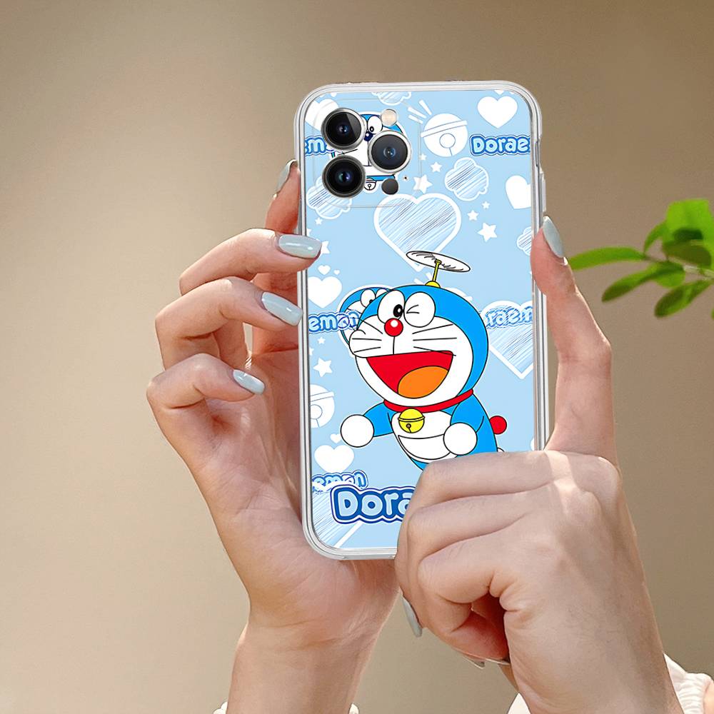Cute Cartoon D-Doraemons TPU Silicone Case For IPhone 11 12 13 14 15 16 17 Pro Max Shockproof Clear Back Cover