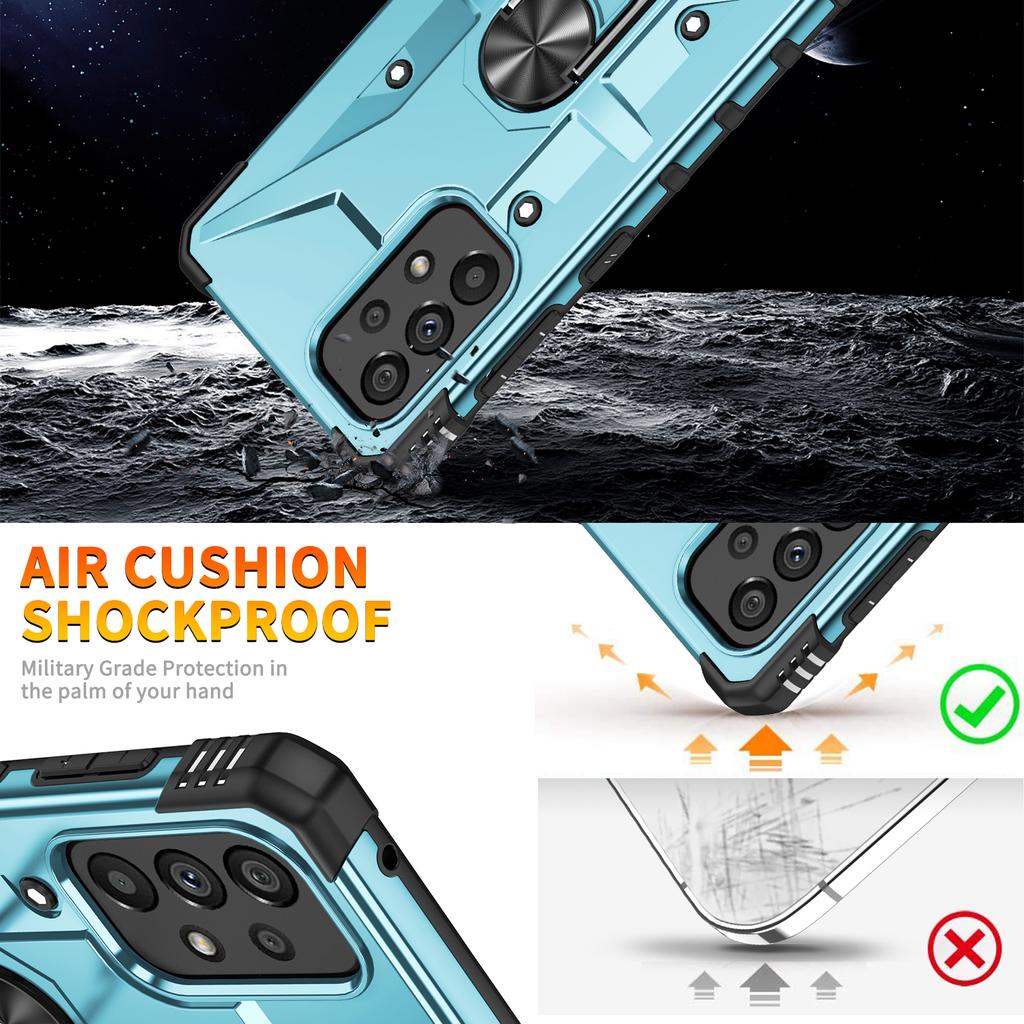 Obrót o 360° magnetyczny metalowy stojak na telefon etui na Samsung Galaxy S24 S23 S22 S21 A73 A54 A53 A52S A34 A33 A32 odporny na wstrząsy pokrowiec pancerny