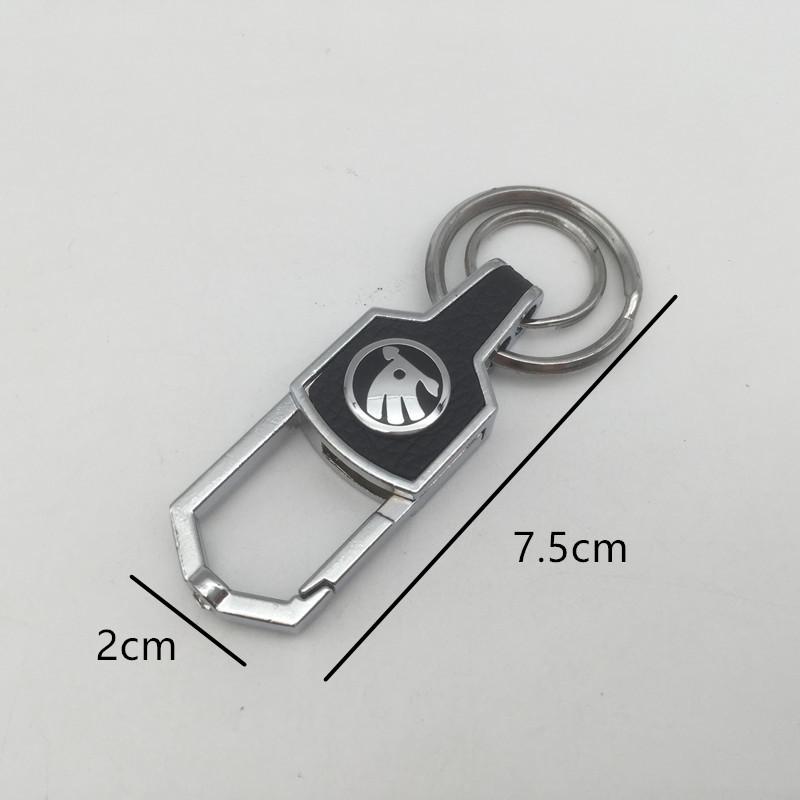 AAFO1 1pcs Metal+Leather for skoda Car Key Cover Case Wallet Emblem Keychain key chain Keyring bag badge Decal styling Accessories