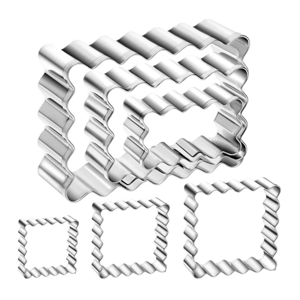 6Pcs Wave Blessing Frame Biscuit Mold Stainless Steel Cookie Cutter Kindergarten