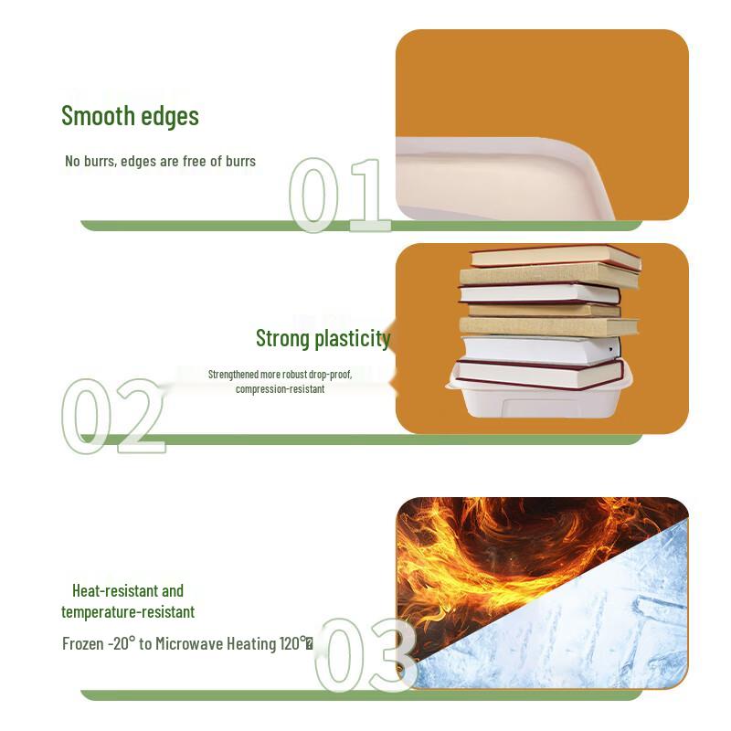 Degradable Corn Starch 2-Compartment Meal Box