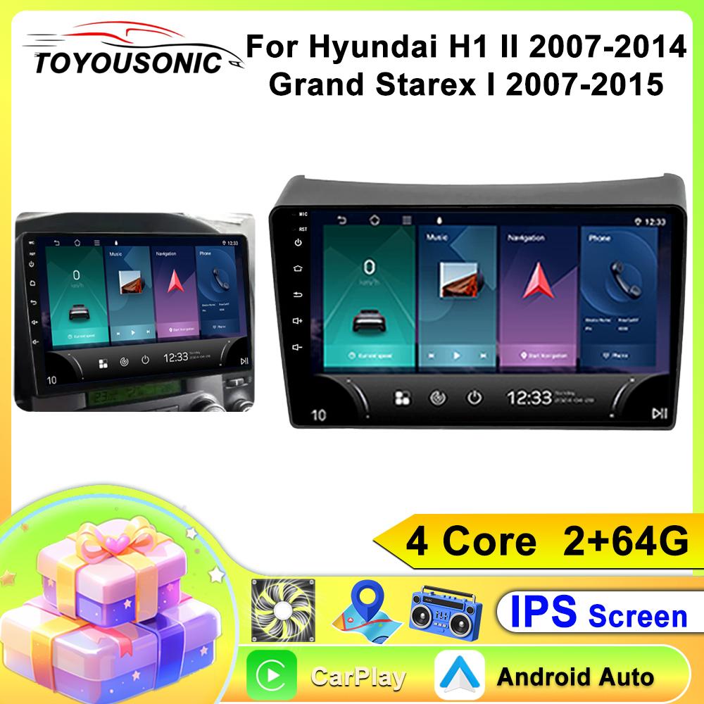 

Android Car Radio For Hyundai H1 II 2007-2014, Grand Starex I 2007-2015 2 din Multimedia Player 4G WIFI GPS Carplay Head Unit Auto Stereo 4 core 2GB+64GB CP